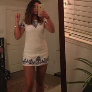 Lulus Blue Embroidered Dress